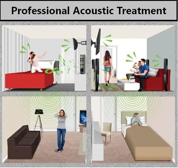 4 Pack Egg Crate Foam Sound Proof Foam Panels for Walls,48''X24'&...