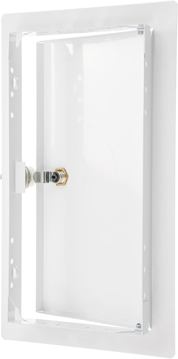 6" x 12" Lockable White Metal Access Panel. Service Shaft Door Panel
