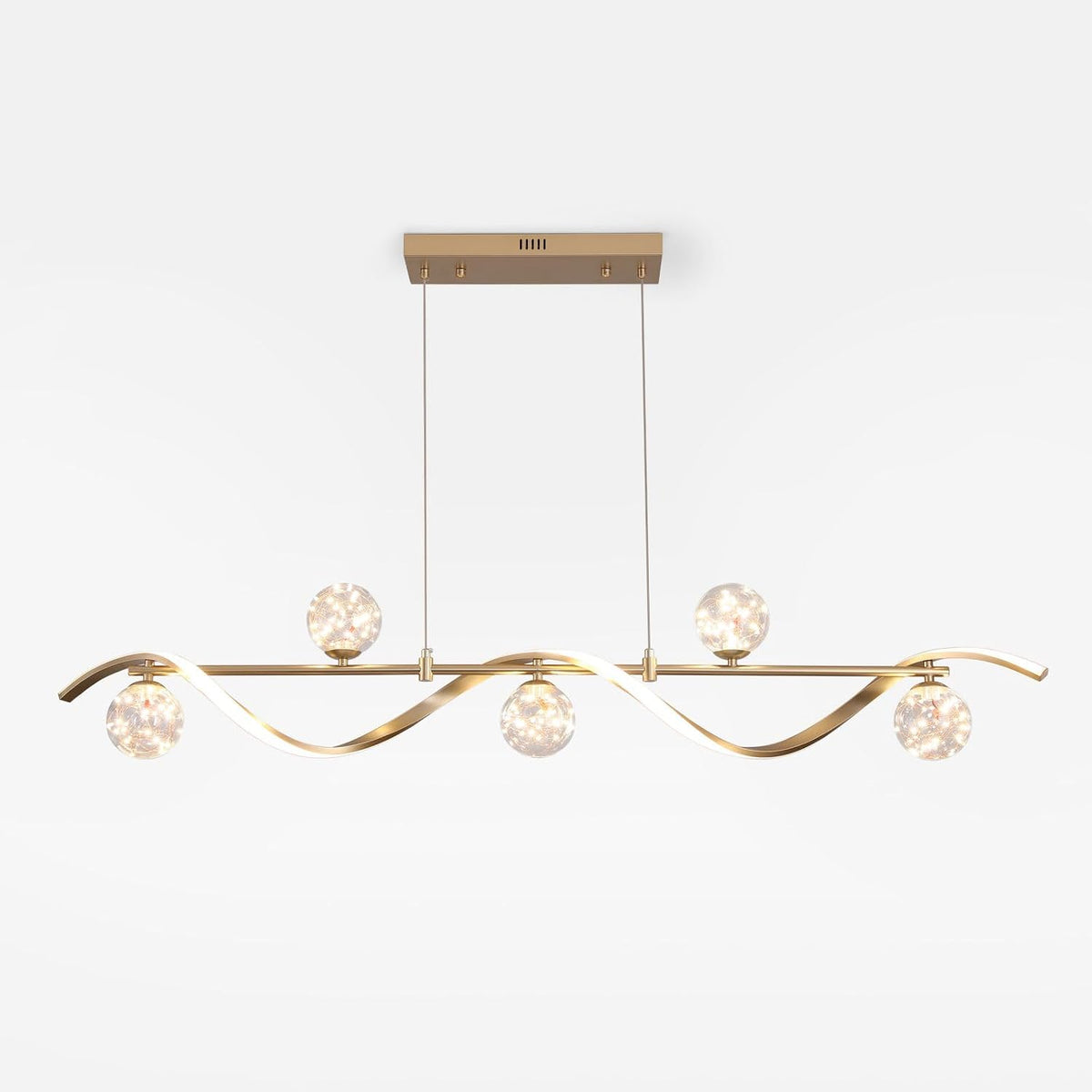 homary Kitchen Island Light with Glass Globes, 51.2" Gold Chandelier Dim...
