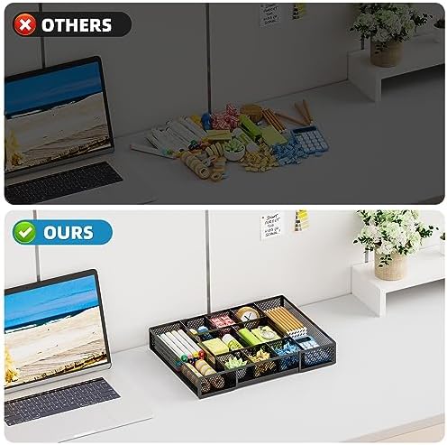 Marbrasse Expandable Desk Drawer Organizer, Mesh Drawer Organizer Tray with 1...
