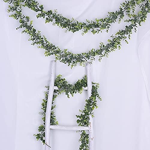 6 Pack Faux Eucalyptus Garland Plant, Artificial Vines Hanging Eucalyptus Lea...