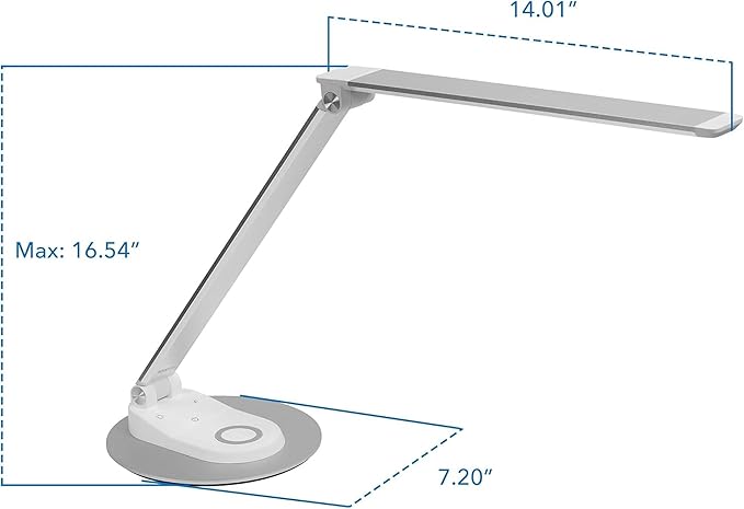 Mount-It! LED Desk Lamp with Wireless Charger and USB-C Charging Port, Dimmable