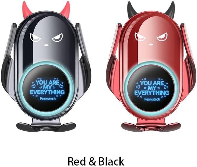 Cute Red Demon Gothic Wireless Car Phone Charger Mount, Auto Clamp Holder