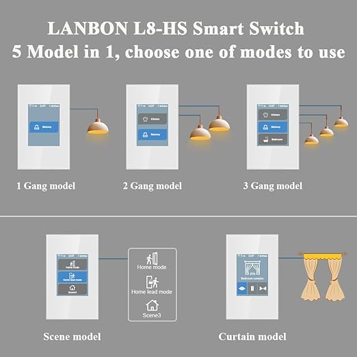 LANBON Smart Light Switch, 1/2/3 Gang, 3 Way