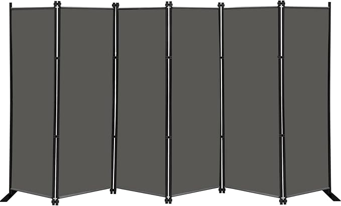 MAYOLIAH 6 Panel Folding Privacy Screen 9ft Wide, 6ft Tall Partition Room