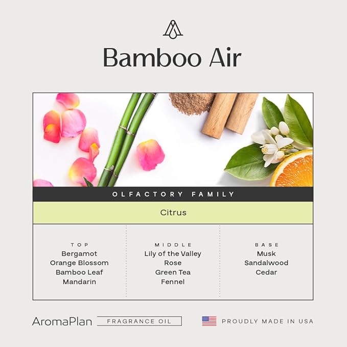 AromaPlan Hotel Scents Bamboo Air 5 Fl Oz, Home Luxury Aroma & Hotel Frag...