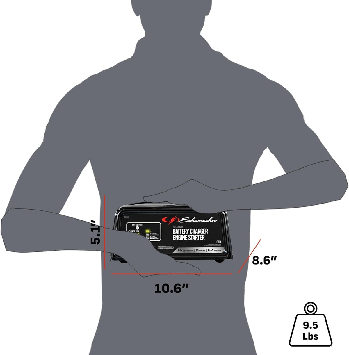 Schumacher Electric 6A Car Battery Charger & Maintainer, 12V – SC1305