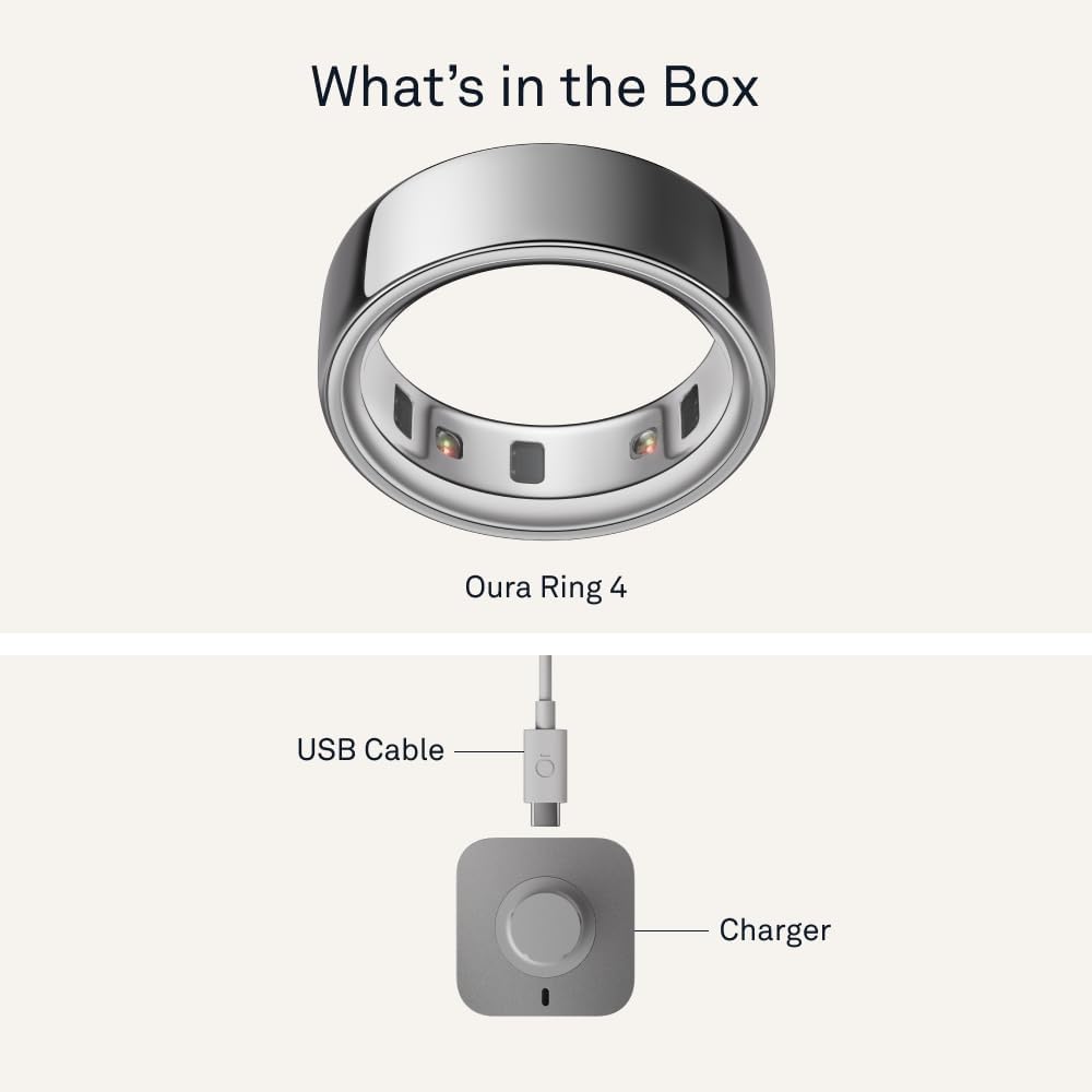 OURA Ring 4 Smart Ring - Silver - Size 10