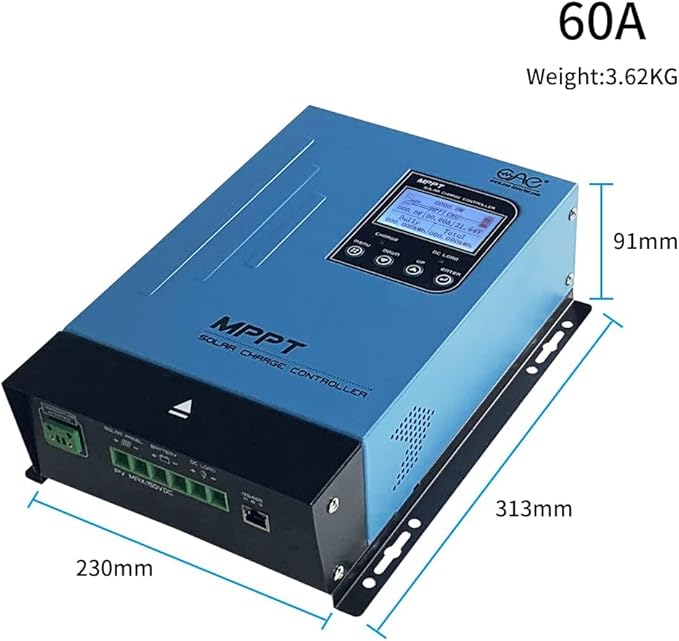 60A MPPT Solar Charge Controller 12V24V48V Auto Battery Regulator Solar Panel