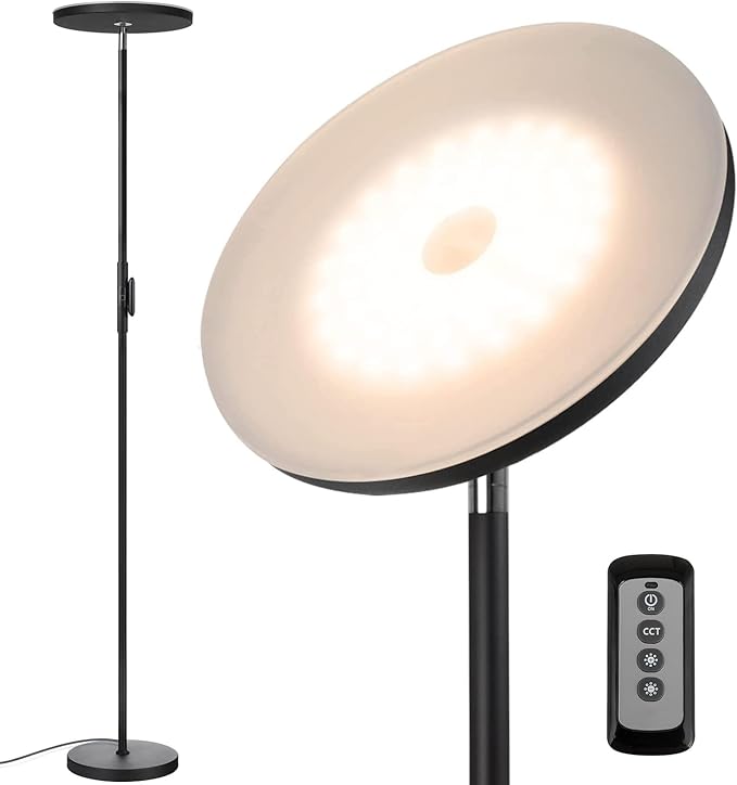JOOFO Floor Lamp, 30W/2400LM Sky LED Modern Torchiere 3 Color Temperatures
