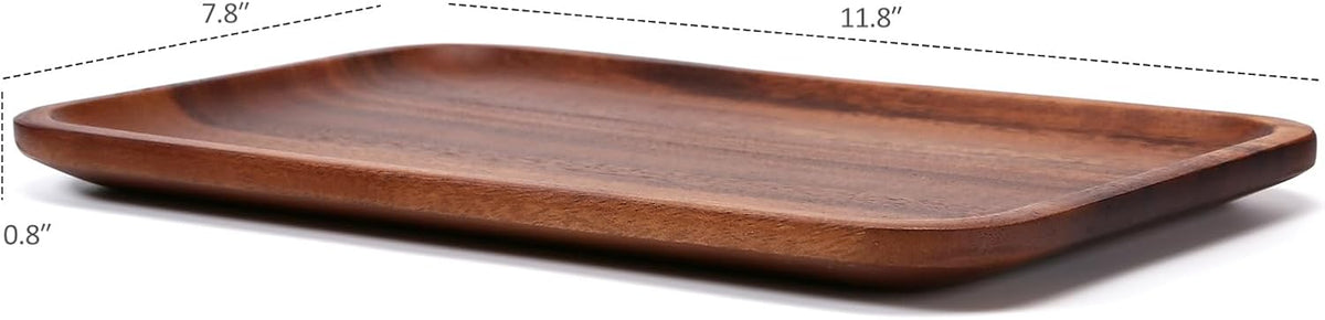 10 Pack Serving Acacia Wood Valet Tray for Men Women, Catch All Acacia Mens Key Dump Bedside Nightstand Organizer EDC Decorative Wooden Tray for Phone Watch Wallet Keys Jewelry