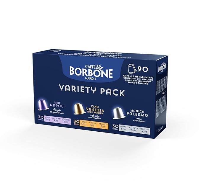 Caffè Borbone Variety Pack Aluminum Capsules Compatible (90 Count)