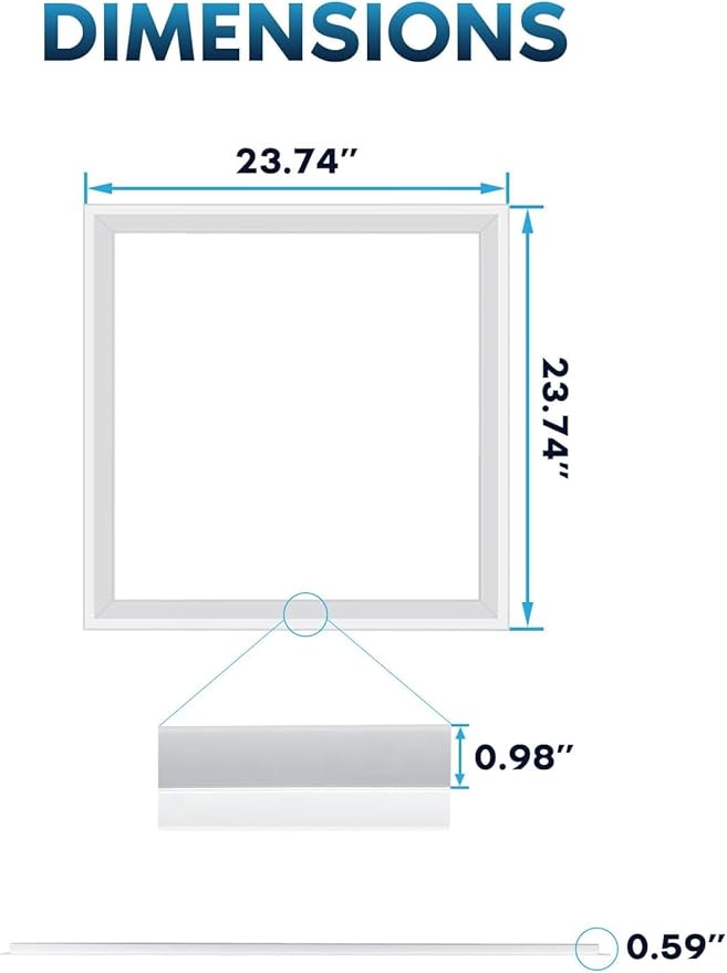 LED Energy Plus 2x2 FT Edge-Lit Frame LED Panel Lights, 5CCT Selectable (6 Pack)