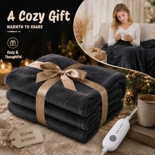 Eydna Electric Heated Blanket Full Size 72"x84",Fast Heating Throw,...