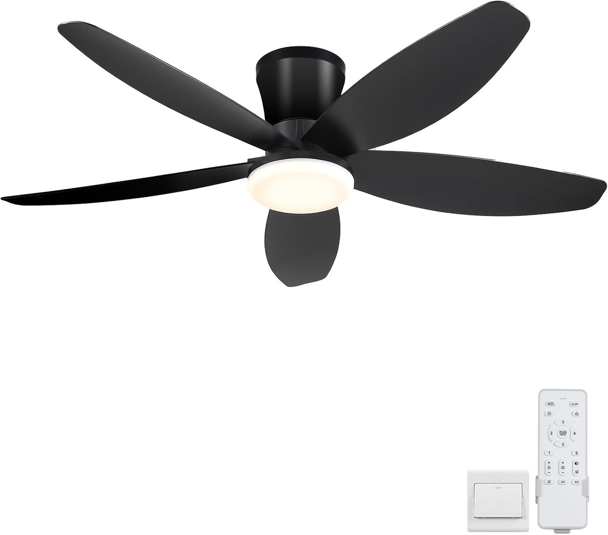 Surtime 42" Ceiling Fans with Lights-Low Profile Ceiling Fan with Light ...