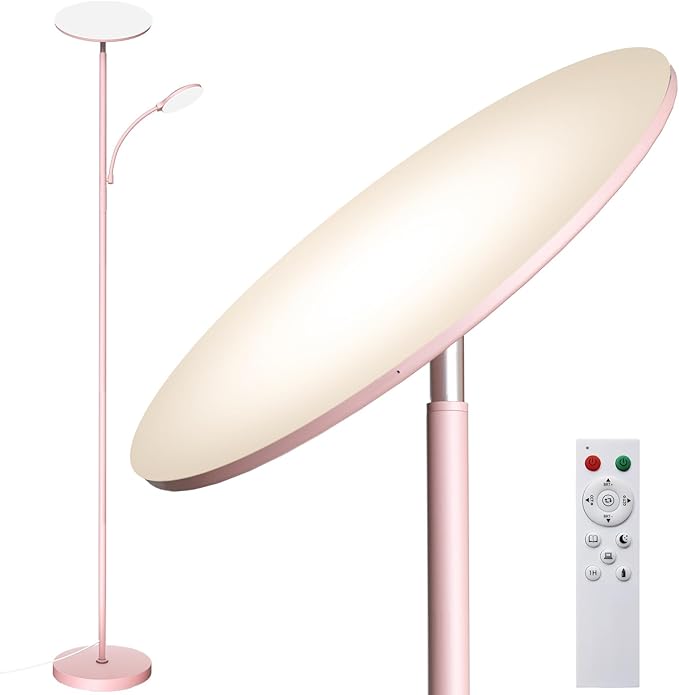 marctronic Pink Floor Lamps for Living Room, 44W/4500LM Super Bright 2 in 1 LED