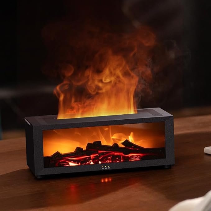 Essential Oil Diffuser, Fireplace Flame Oil Diffuser