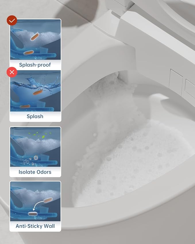 EPLO Smart Toilet Bidet with Auto Open Close, Foam Shield, 1000G MaP Flush Score