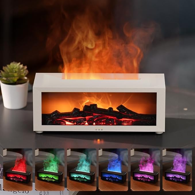 Essential Oil Diffuser, Fireplace Flame Oil Diffuser
