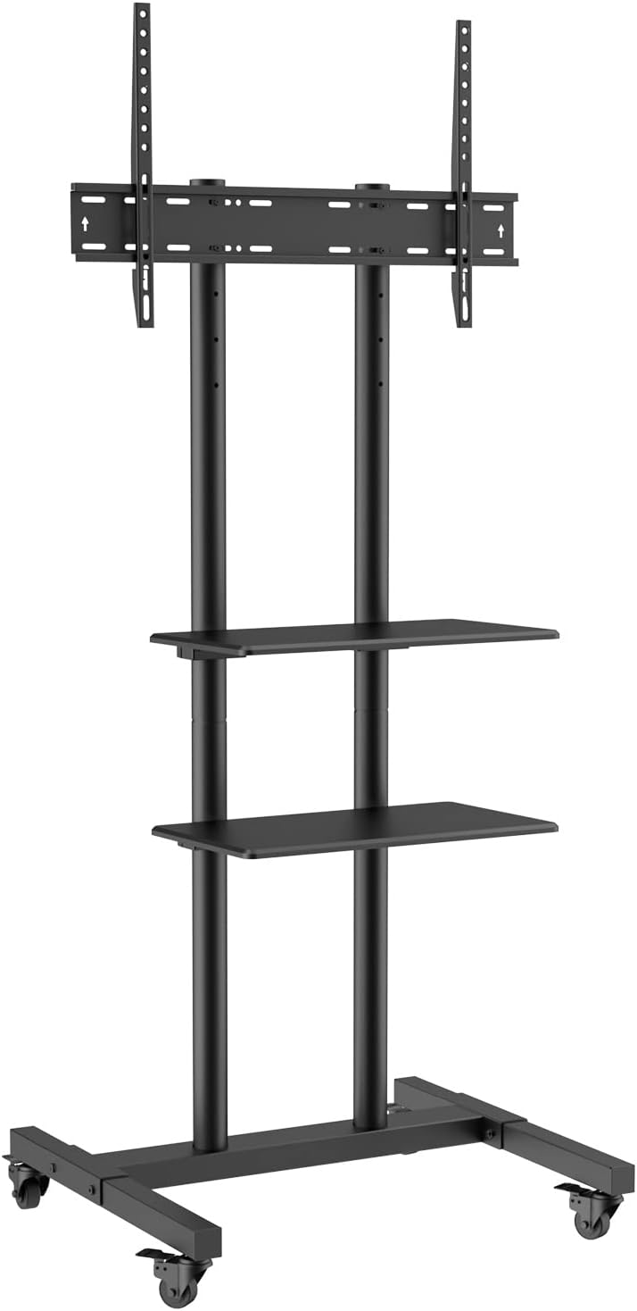 VEVOR Mobile TV Cart for 32 to 70 inch TVs, Height Adjustable Portable TV Sta...