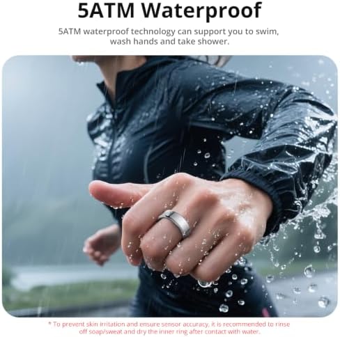 COLMI Smart Ring for Women, AI Health Tracker & 5ATM, R02. (Silver, 10#)