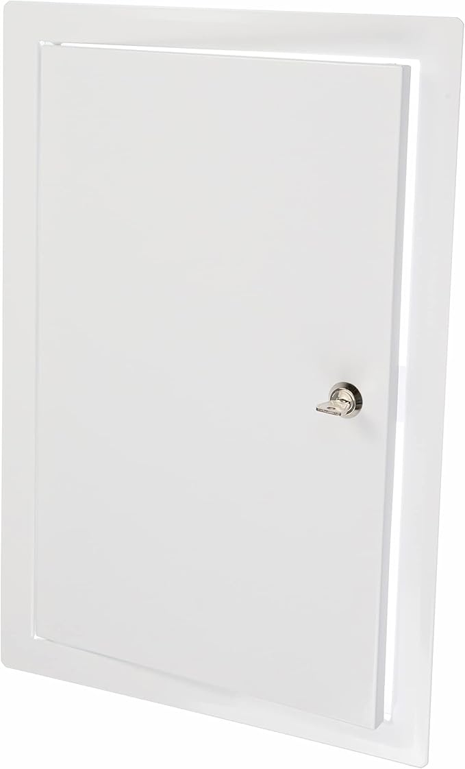 10" x 14" Lockable White Metal Access Door. Service Shaft Panel