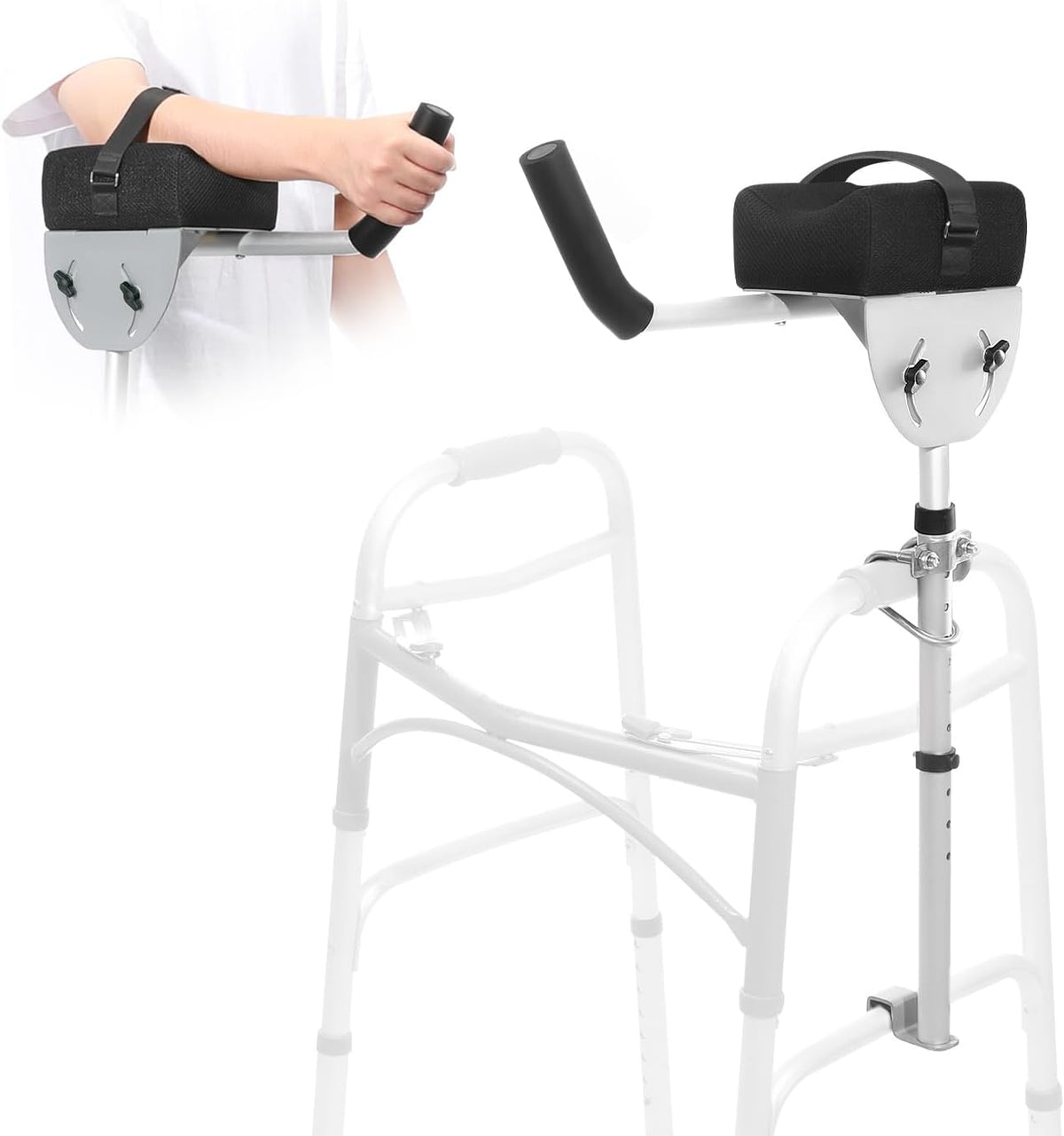 1 pcs Walker Platform Attachment with Adjustable Padded Cuff - Walker Platfor...