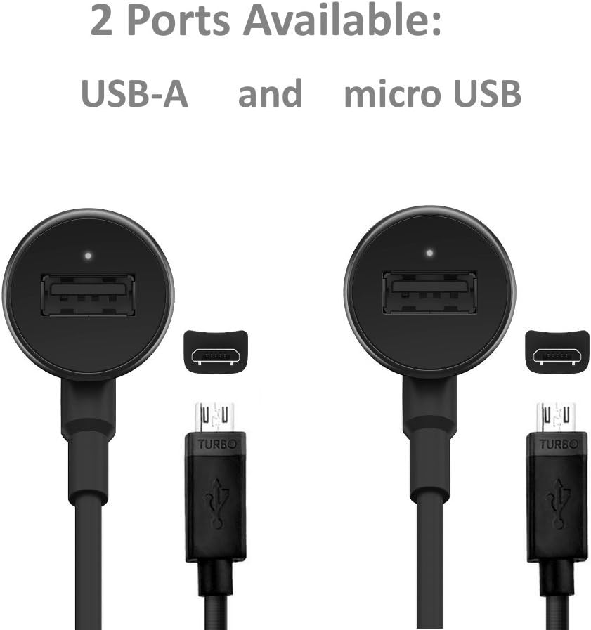 [2-Pack] Motorola TurboPower 25 QC2.0 Micro-USB car Chargers with USB-A Port ...