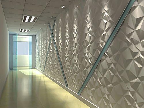 Art3d 12 Pack 3D Diamond Design Wall panels 19.7"x19.7" PVC Panel