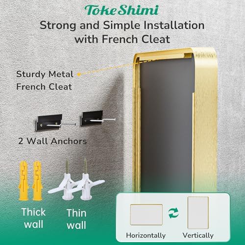 TokeShimi 16x20 Brushed Gold Bathroom Mirror,Vanity Mirror Bathroom Wall with...