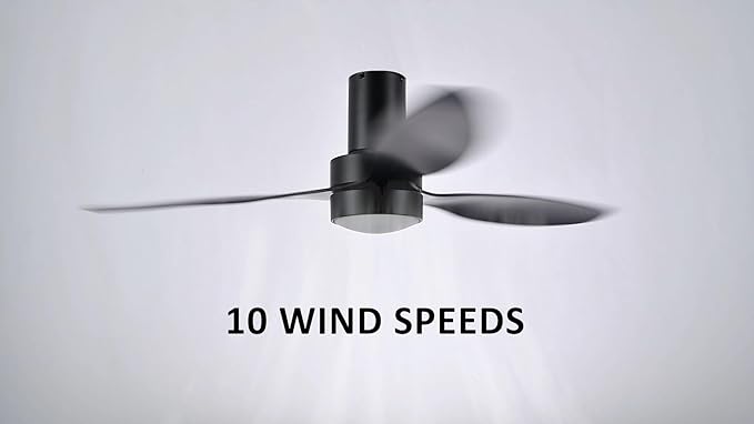 SMAAIR Ceiling Fan with Light and Remote Control 52 Inch, Flush Mount Ceiling