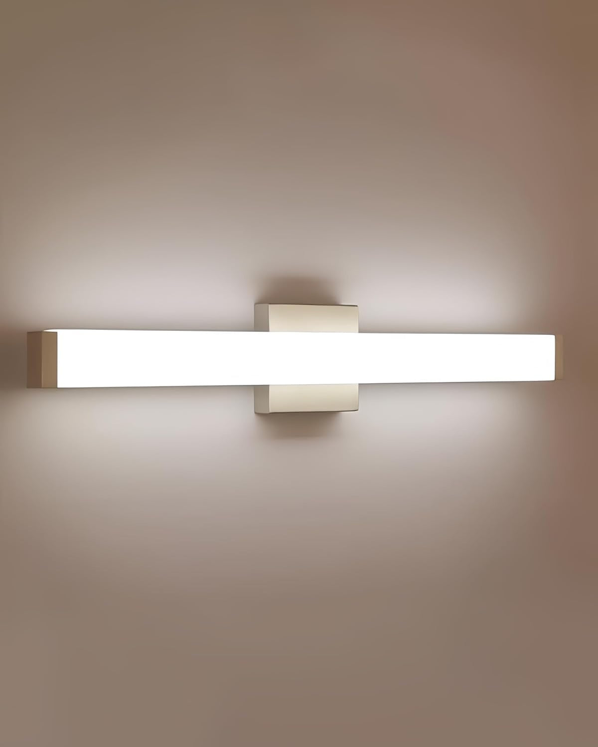 24" LED Bathroom Vanity Light14W Brushed Nickel 4000K Square
