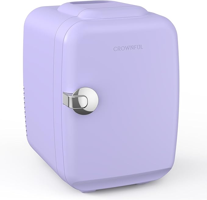 CROWNFUL Mini Fridge, 4 Liter/6 Can Portable Cooler and Warmer Personal