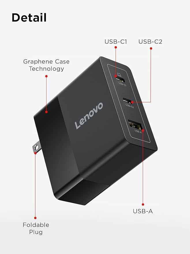 Lenovo 140W USB C Charger, GaN Power Adapter