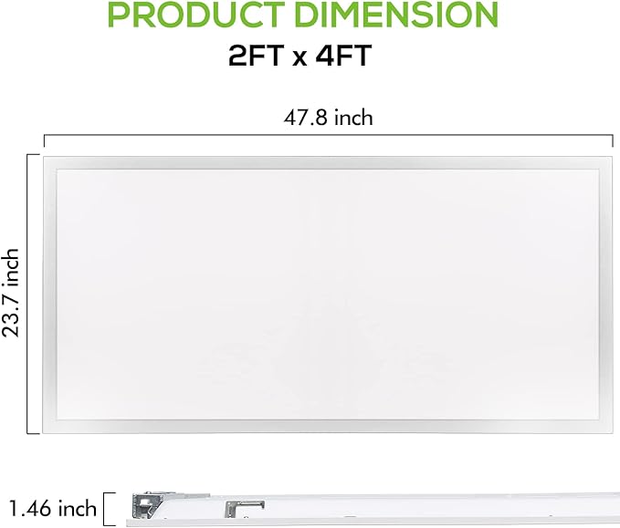 hykolity 2x4 FT LED Flat Panel Troffer Light, CCT Selectable 4000K-5000K-6500...