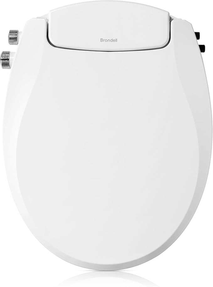 Brondell Swash Bidet Toilet Seat, Non-Electric, Dual Temperature, Fits Round