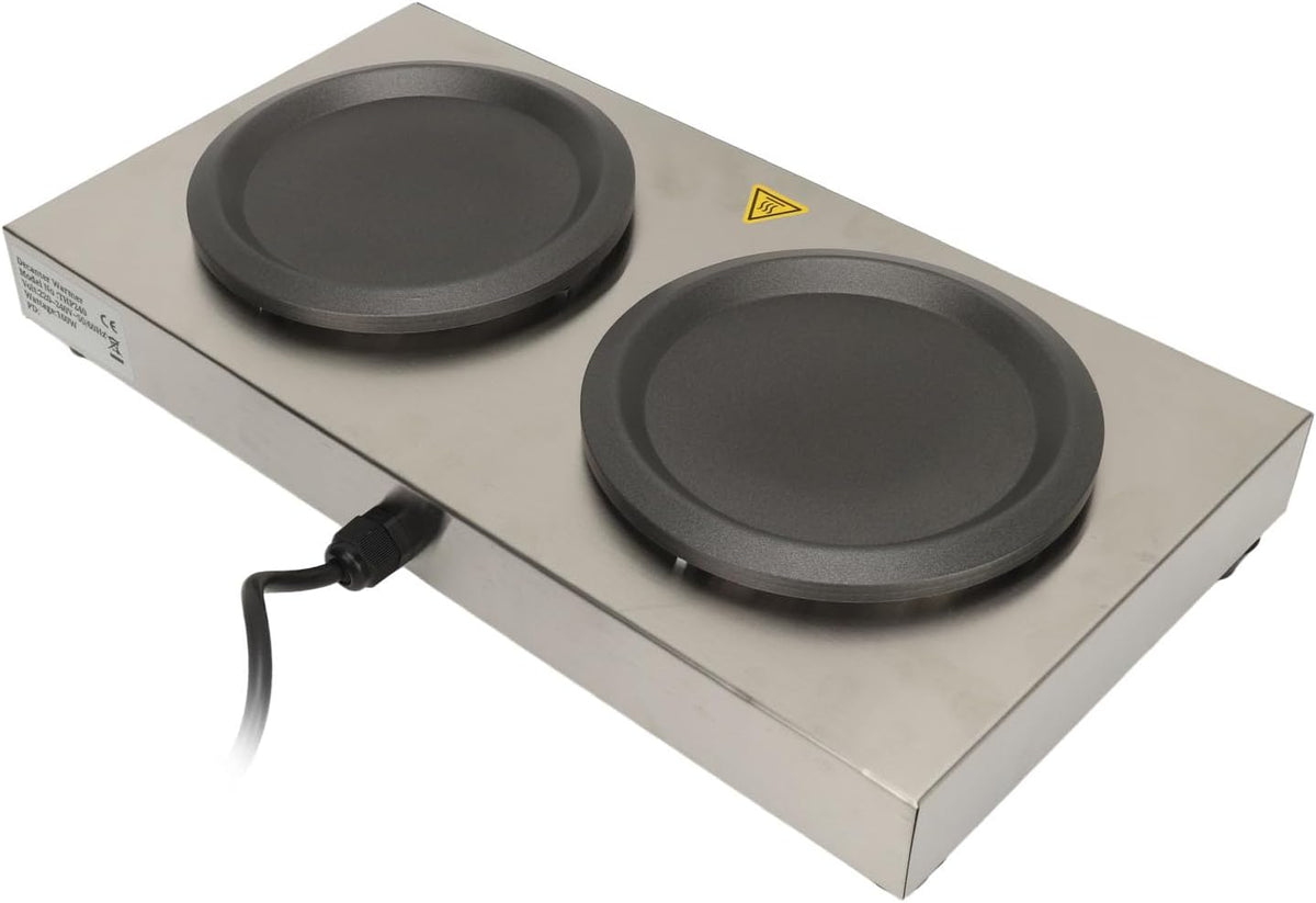 Double Coffee Warmer, Stainless Steel 160 w Portable Double Hot Plate Warmer ...