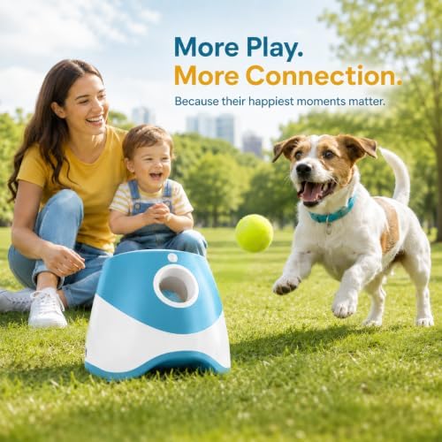 Automatic Dog Ball Launcher with 3 Adjustable shoot distance, Rechargeable