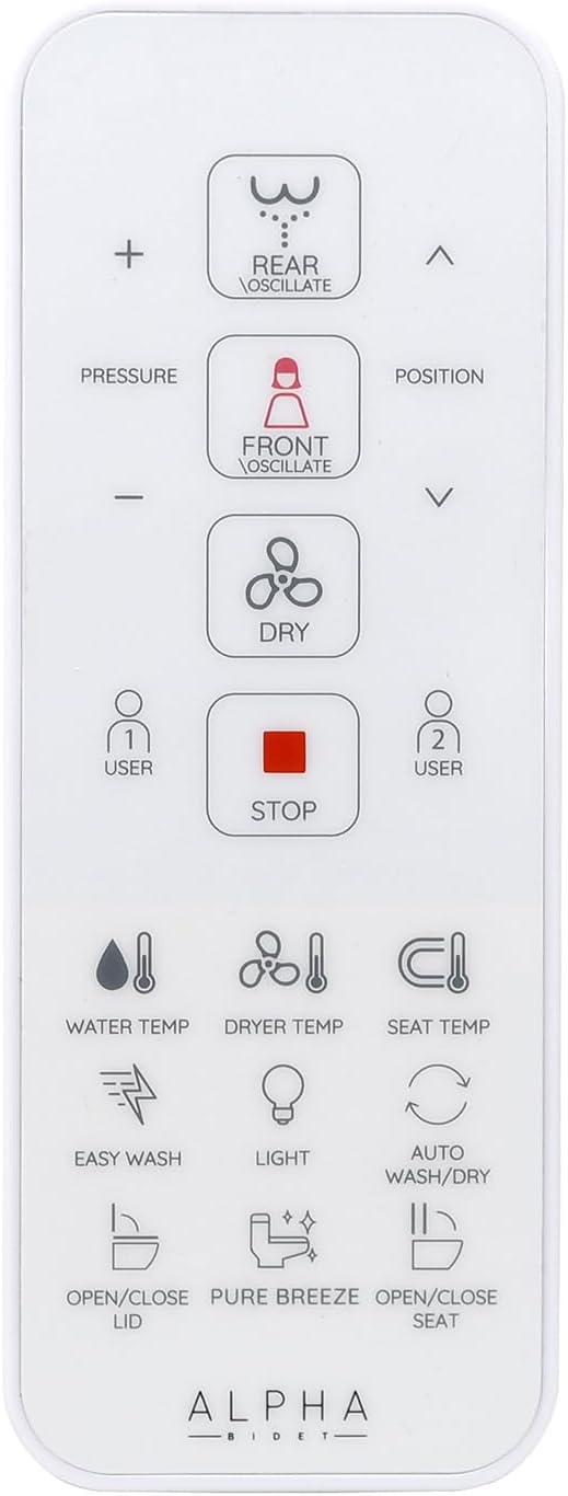ALPHA BIDET UXA Pearl Auto Bidet Toilet Seat in Elongated White | Endless Warm
