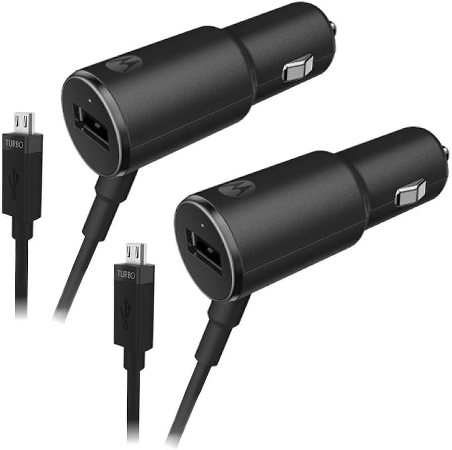 [2-Pack] Motorola TurboPower 25 QC2.0 Micro-USB car Chargers with USB-A Port ...