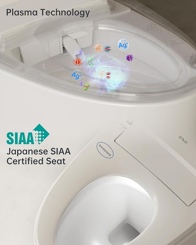EPLO Smart Toilet Bidet, Auto Open Close, Foam Shiled, 1000 Gram MaP Flush Score