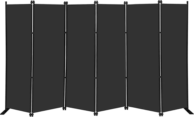 MAYOLIAH 6 Panel Folding Privacy Screen 9ft Wide, 6ft Tall Partition Room