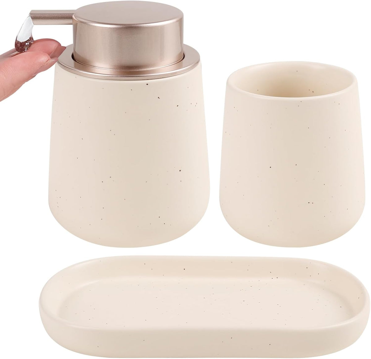 BosilunLife Ceramic Bathroom Accessories Set 3 Pcs
