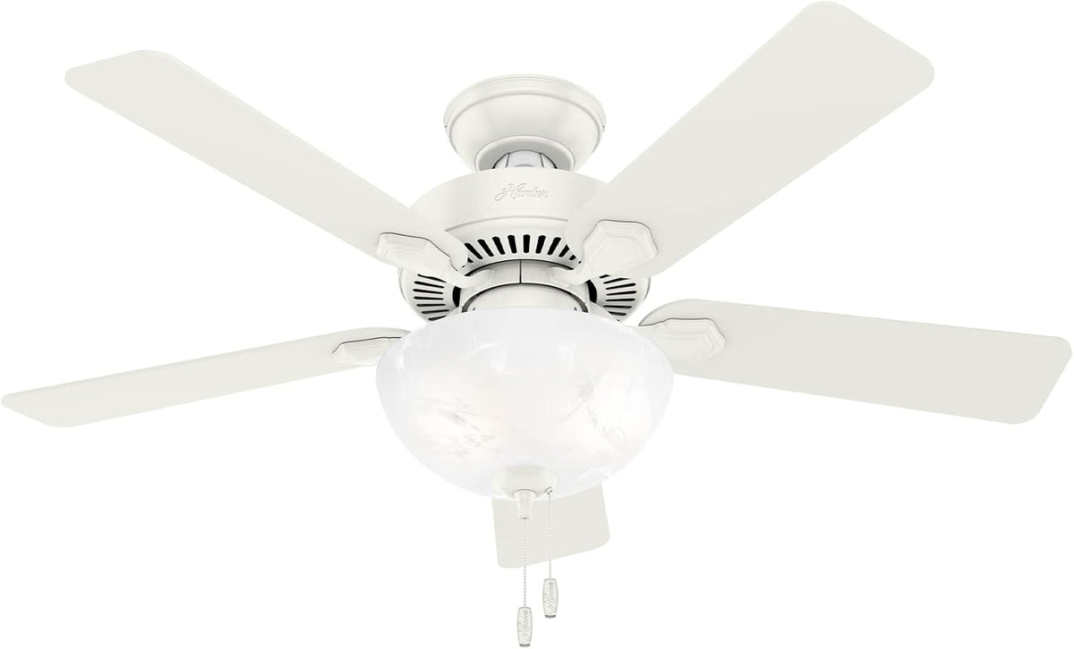 Hunter Swanson, Indoor, Ceiling Fan, with LED Light, 44 inch, Fresh White