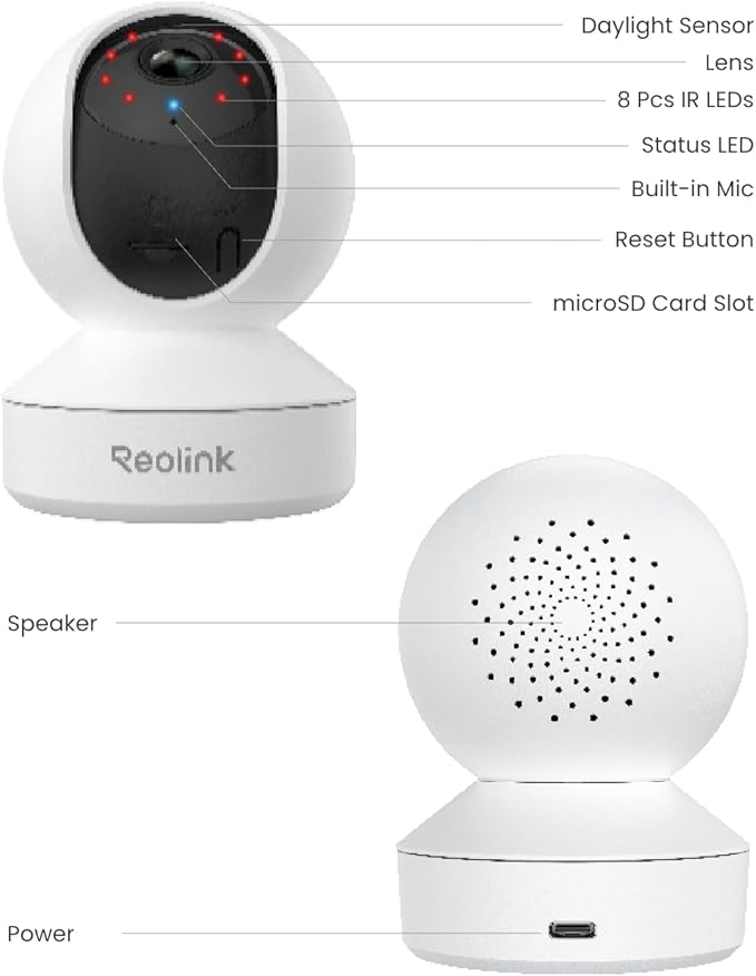 REOLINK Home Security Camera System, 4MP HD Plug-in Indoor WiFi 6 Pan Tilt Pe...