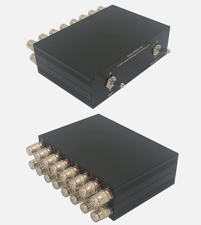 SOLUPEAK P3 2-Way AMP Amplifier to 2 Pair of Speakers Selector Switch Switcher