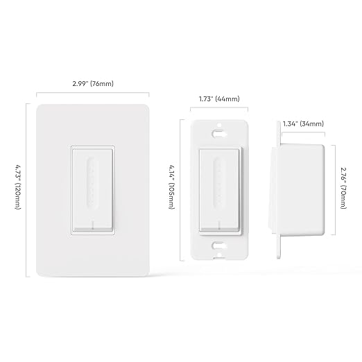 TREATLIFE 3 Way Smart Dimmer Switch 2 Pack, 2 Master 3 Way Dimmable Light