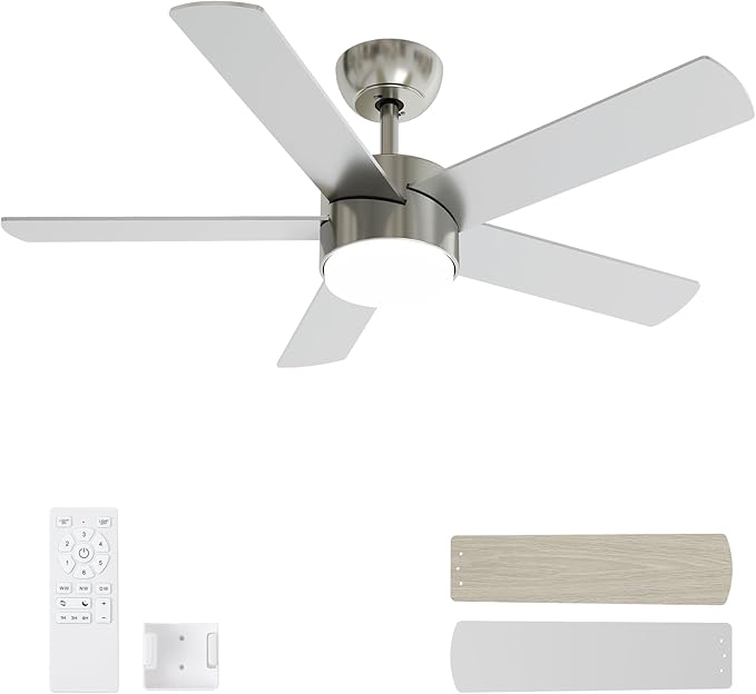 POCHFAN 42 Inch Brushed Nickel Ceiling Fans