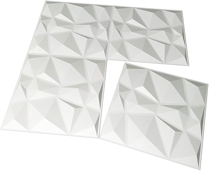 Art3d 12 Pack 3D Diamond Design Wall panels 19.7"x19.7" PVC Panel