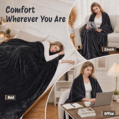 Eydna Electric Heated Blanket Full Size 72"x84",Fast Heating Throw,...